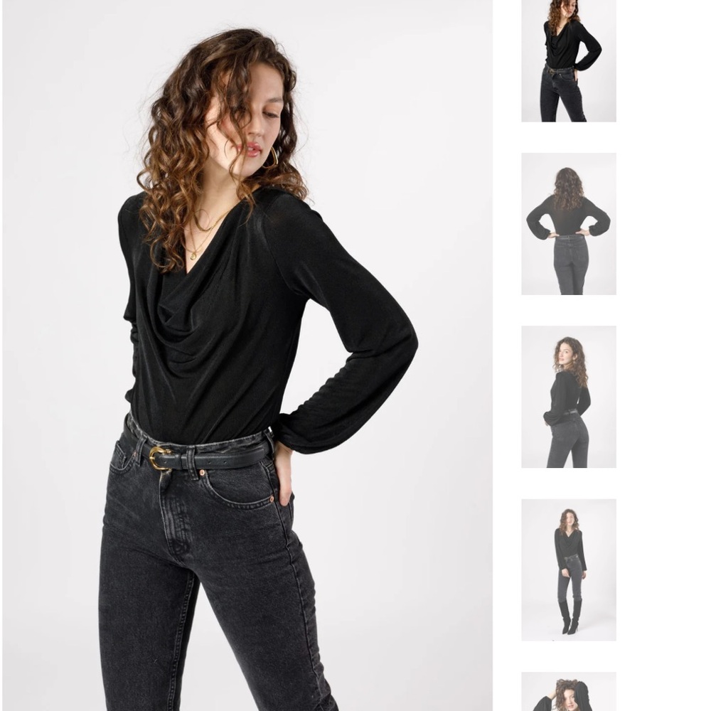 Band of the free black cowl neck bodysuit